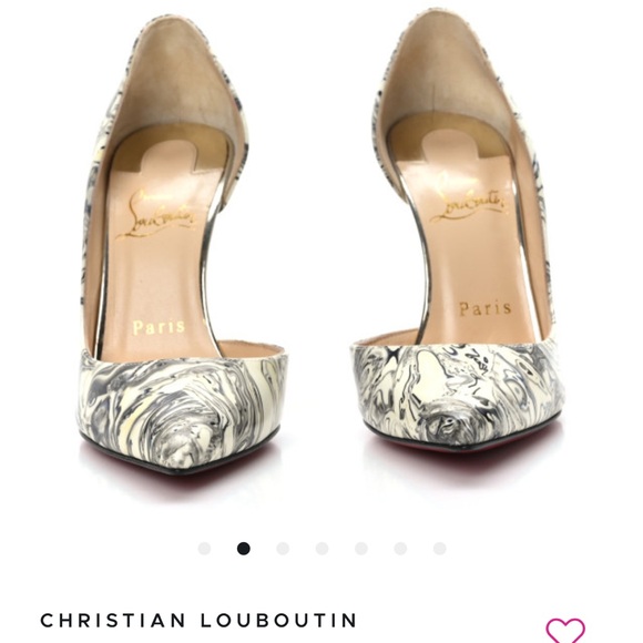 CHRISTIAN LOUBOUTIN 
Patent Marble Swirl Iriza 100 SIZE 37 1/2 - Picture 9 of 10